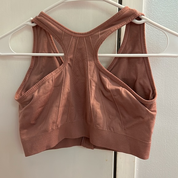 Zip Front Racerback Sports Bra - Picture 2 of 3